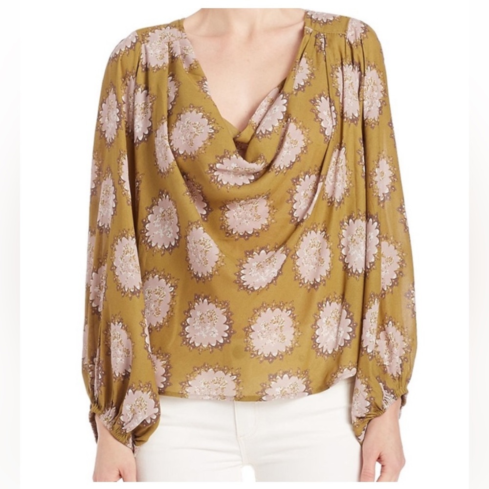 Free People Cowling Around Floral Blouse